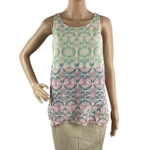 CAbi Mosaic Print Lined Tank Top Multicolor Size XS #250